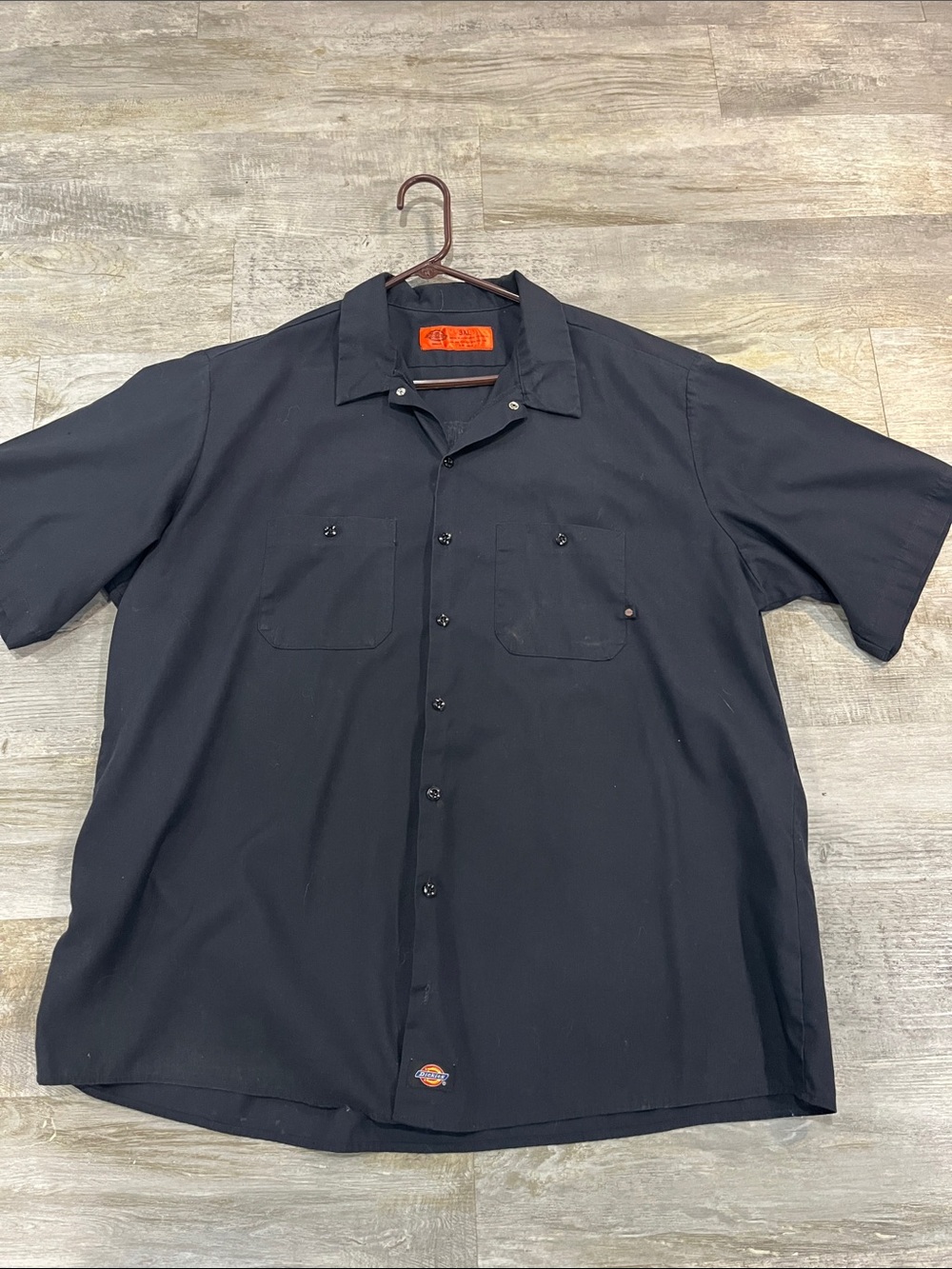 Dickies Black Short-Sleeve Button-Down Work Shirt